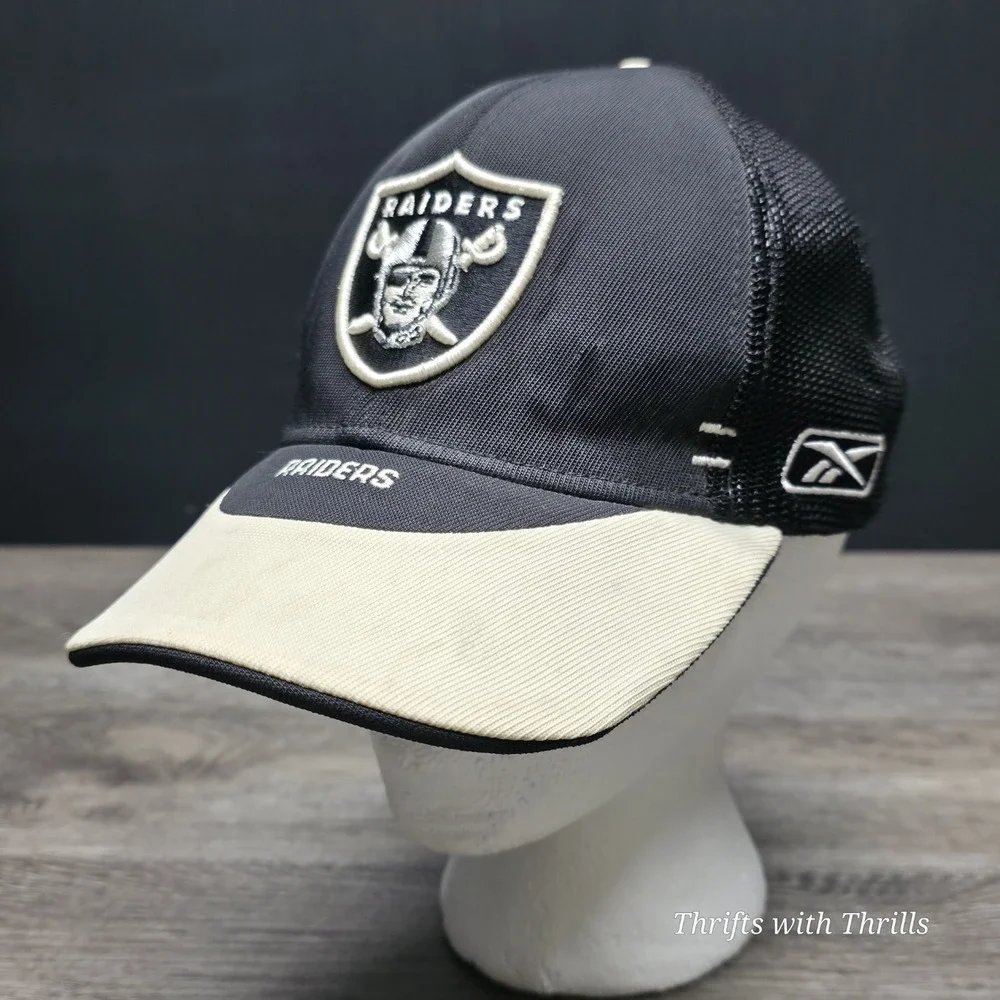 Vintage NFL Raiders Hat - Reebok Authentic Sideline Hat Fitted - One Size